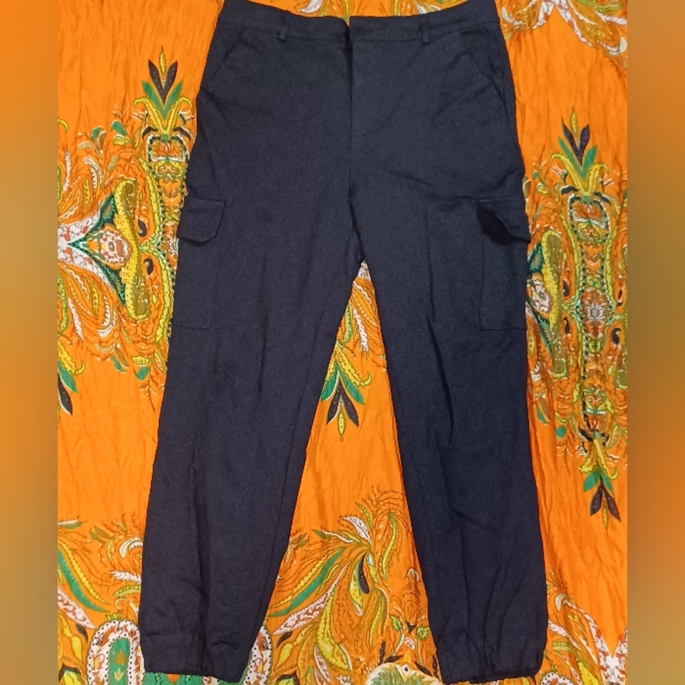 Shinestar Black Cargo Pants Relaxed Fit Jogger Style